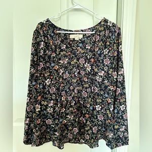 LOFT Floral Peplum Blouse